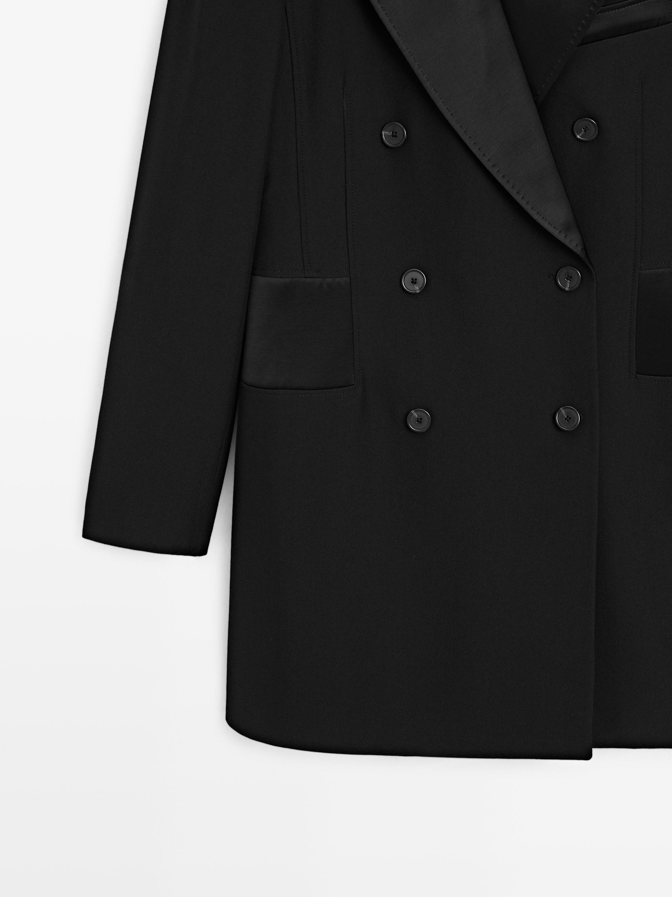 Robe blazer avec détail satin